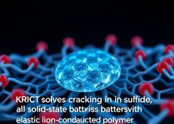Return exactly one rewritten English science news headline for the original title below. Maximum 12 words. Output plain text only. Do not use HTML, Markdown, quotes, labels, explanations, bullets, numbering, or multiple options. Original title: KRICT solves internal cracking in sulfide all-solid-state batteries with elastic ion-conductive polymer