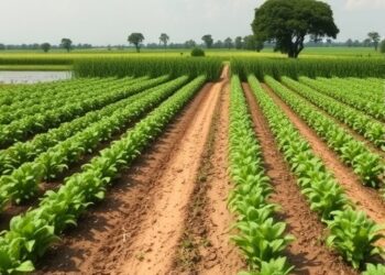 Climate pledges could reduce global cropland by 12.8% by 2100