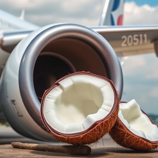 Jet engines can’t tell coconut-blend fuel from jet fuel—but the environment can