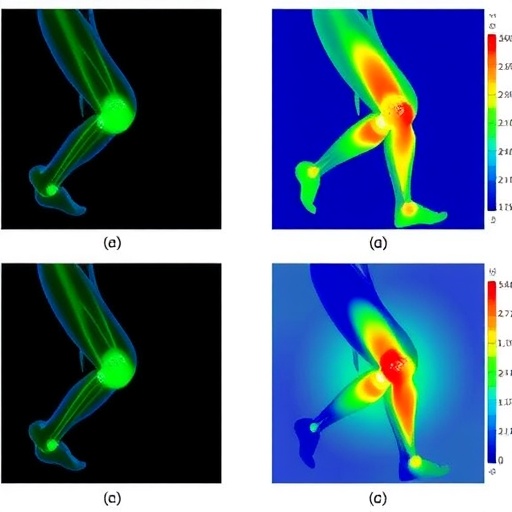 Hybrid diffusion-routing models capture long-range knee contact mechanics