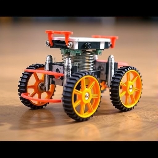 New spring-based jumping mechanism designed for wheeled jumping robots