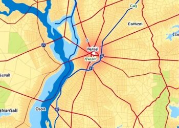 Regional water and road networks reveal geometric and topological divergence patterns