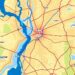 Regional water and road networks reveal geometric and topological divergence patterns