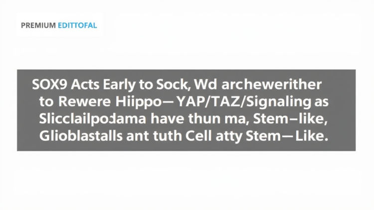 SOX9 Acts Early to Rewire Hippo–YAP/TAZ Signaling as Glioblastoma Cells Turn Stem-Like