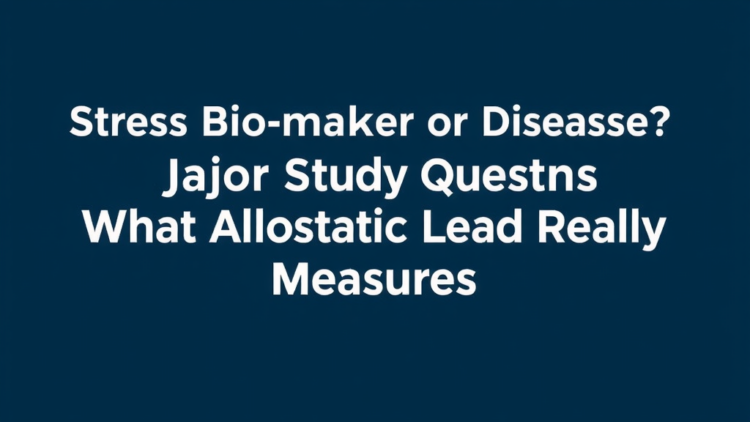 Stress Biomarker or Disease Score? Major Study Questions What Allostatic Load Really Measures
