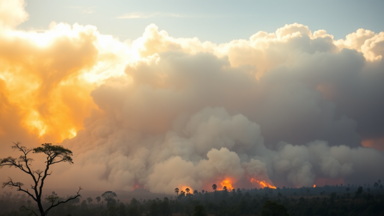 African wildfire smoke brightens clouds, yet weather patterns cancel its cooling
