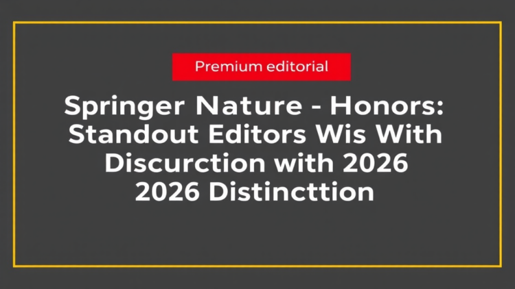 Springer Nature Honors Standout Editors With 2026 Distinction Awards