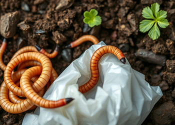 Earthworms Edge Out Composting in Breaking Down PLA/PBAT Bioplastic Bags, Study Finds