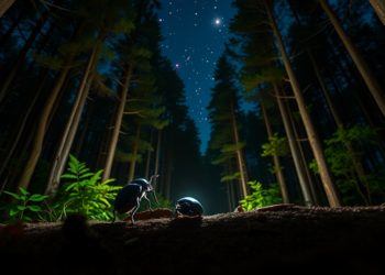 Forest Dung Beetles Steer Straighter When the Night Sky Shines Above