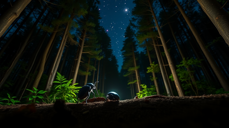 Forest Dung Beetles Steer Straighter When the Night Sky Shines Above