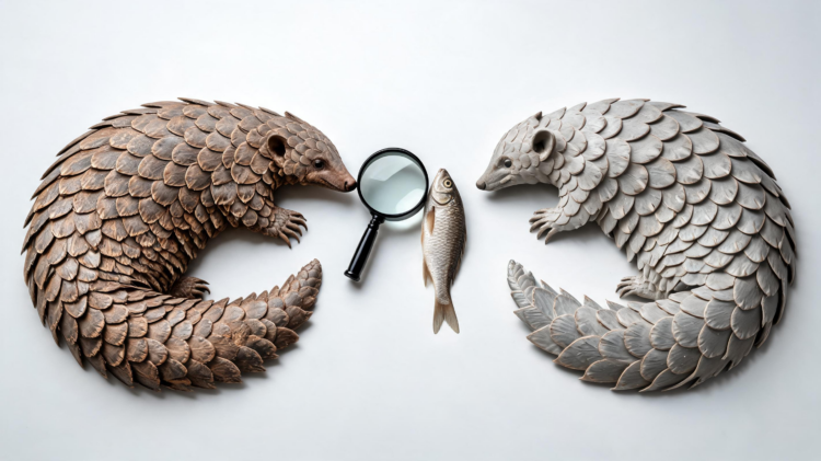Forensic insights from a fishy pangolin on the trade in real and fake whole pangolin skins