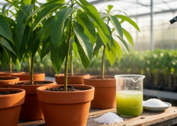 Seawater Sprays and Algae Extracts Help Mango Rootstocks Beat Salt Stress
