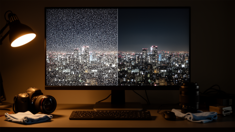 New Training-Free Denoiser Tames Heavy-Tailed Image Noise Without Machine Learning