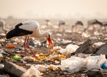 Landfill Foraging Reshapes Gut Parasites and Bacteria in Urban White Storks