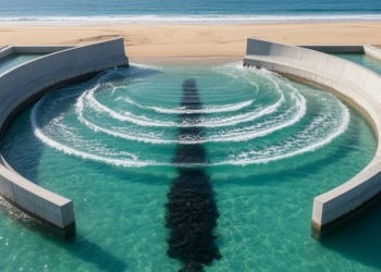Phase-tuned wave focusing by dual-parabolic breakwaters with a submerged secondary element