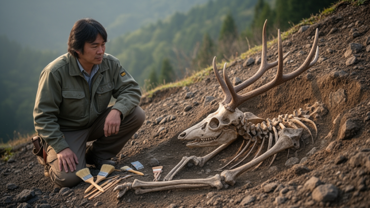 Oldest Known Deer Skeleton With Dichotomous Antlers Found in Japan Rewrites Early Cervid Dispersal