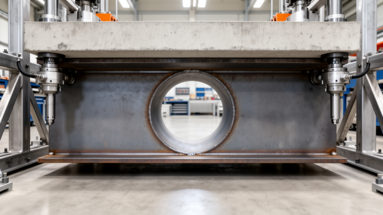 Circular openings prove strongest in composite steel-concrete beams, 330-model study finds
