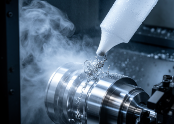 Dry Ice and Ethanol Mixture Cools Machining of Tough Superalloy, Cuts Roughness by Half