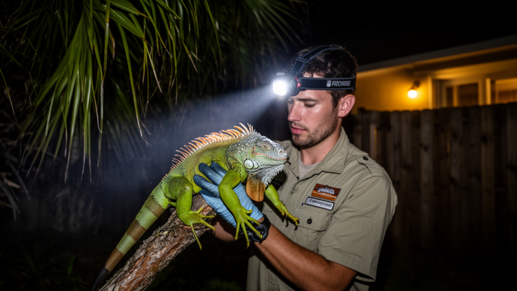 Nighttime Raids on Sleeping Iguanas Reveal the Limits of Florida’s Invasive Reptile Control