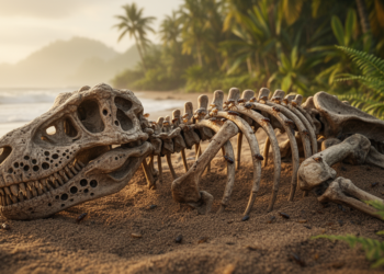 Termite gnawings and beetle burrows reveal how dinosaur carcasses rotted on a lost Cretaceous island