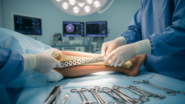 Dual locking plates save knee implants after rare tibial fractures
