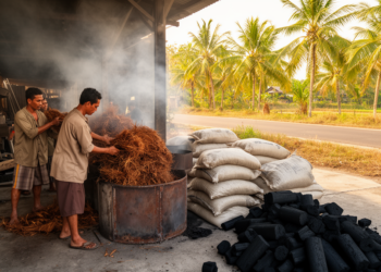 Coconut Waste Cash: Charcoal Processing Doubles Rural Incomes While Trust Beats Price in Indonesian Markets