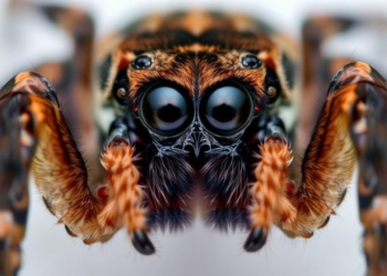 Eyes Turn Away from Spiders but Lock Onto Their Big Eyes, Webs and Fangs