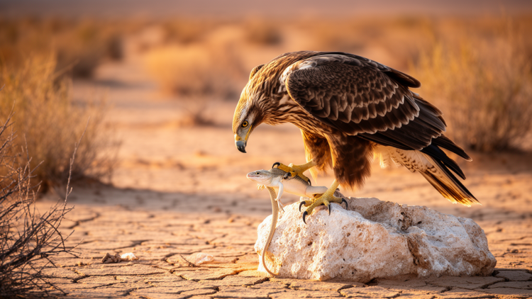 Eagles That Hunt Venomous Snakes Secretly Rely on Desert Lizards, Study Finds