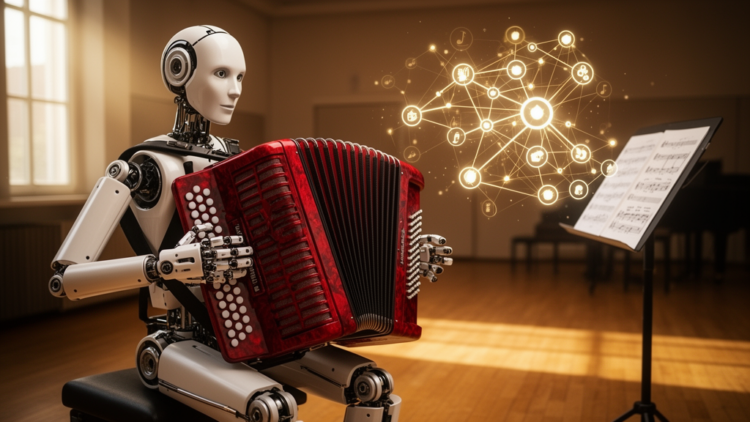AI Learns to Play the Accordion by Encoding Music Theory into a Knowledge Graph