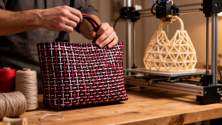 3D-Printed Handbags Weave Saudi Sadu Heritage Into Sustainable Fashion
