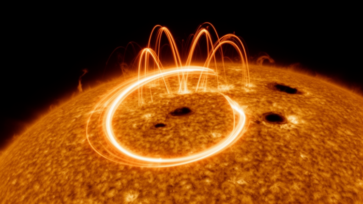 One Small Solar Flare, Two Very Different Stories: Decoding a C-Shaped Ribbon on the Sun