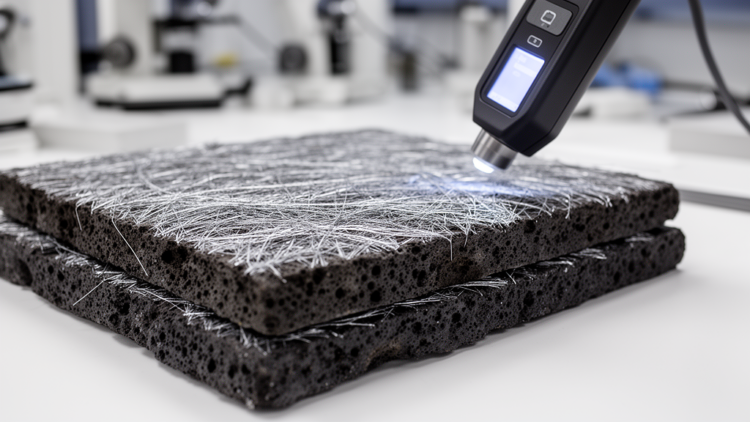 Volcanic rock tiles with carbon fibers and zinc oxide block over 99.999% of electromagnetic waves