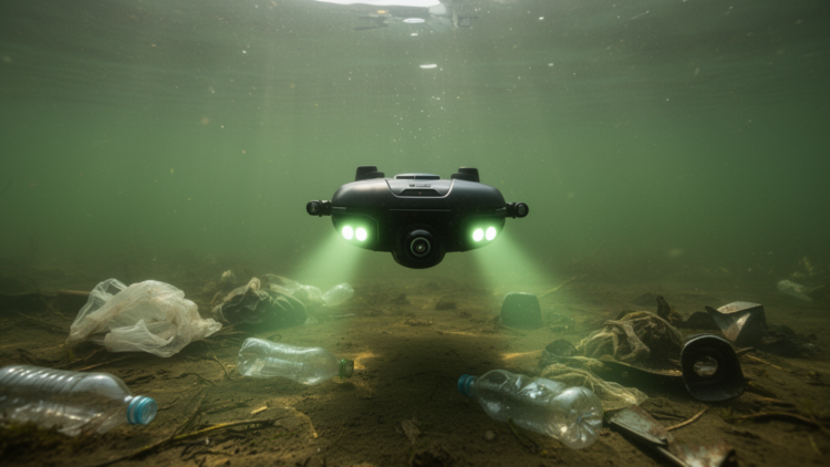 Attention-Enhanced AI Network Spots Underwater Waste in Murky Freshwater Ponds