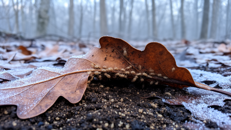 Hidden Mite Armies Take Over Decaying Leaves in Surprising Winter Surge