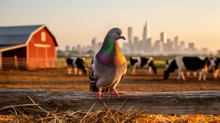 Exploratory pigeons carry richer bacterial communities, linking dairy farms, cities and wildlife