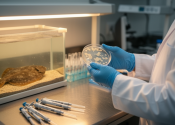 Marine Bacterium From Flatfish Gut Shows Promise as a Postbiotic Weapon Against Fish Pathogens