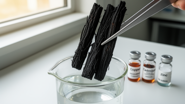 From Perfume Waste to Water Filter: Vetiver Root Biochar Strips Lead, Copper, Cadmium and Zinc From Water
