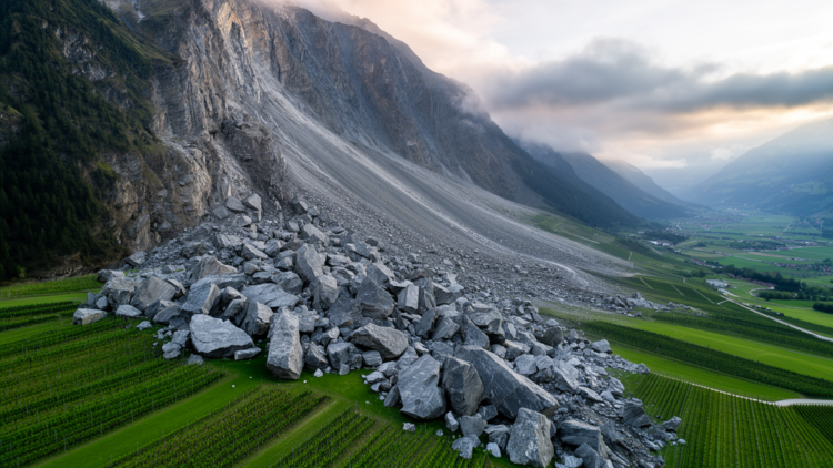 Swiss megaslide dated: Sierre rock avalanche raced 12 km in ten minutes after ice age