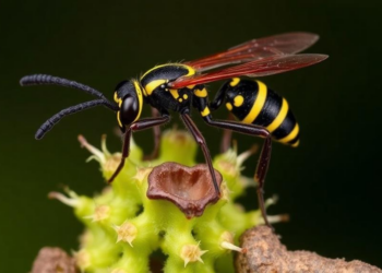 Digger wasp with a taste for big twigs could become aphid biocontrol agent