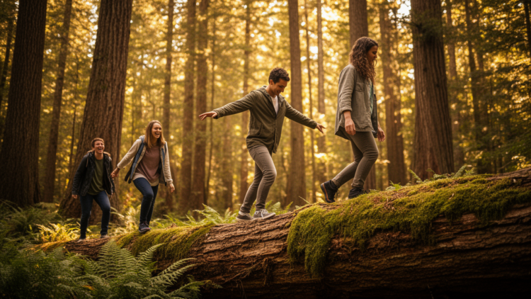Fallen tree trunks became balancing beams: nature play as a means for emerging adults to identify with ecological systems