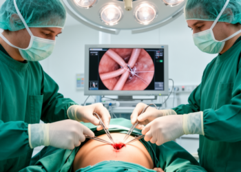 Surgeons stitch a child’s bile duct back together through a single belly-button incision