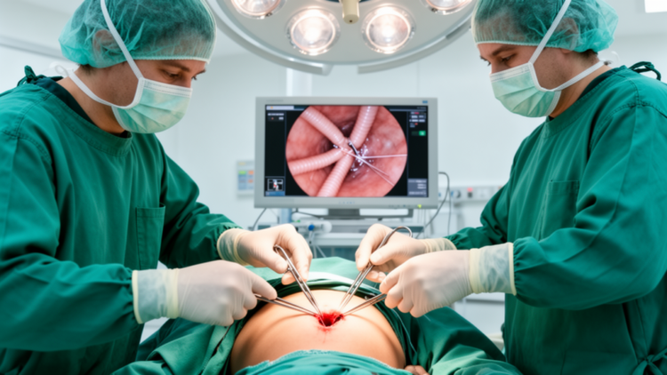 Surgeons stitch a child’s bile duct back together through a single belly-button incision