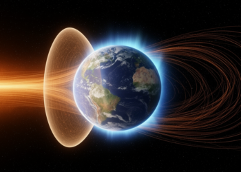 Earth’s Bow Shock Doubles as a Cosmic Ruler for Wandering Solar Wind Field Lines