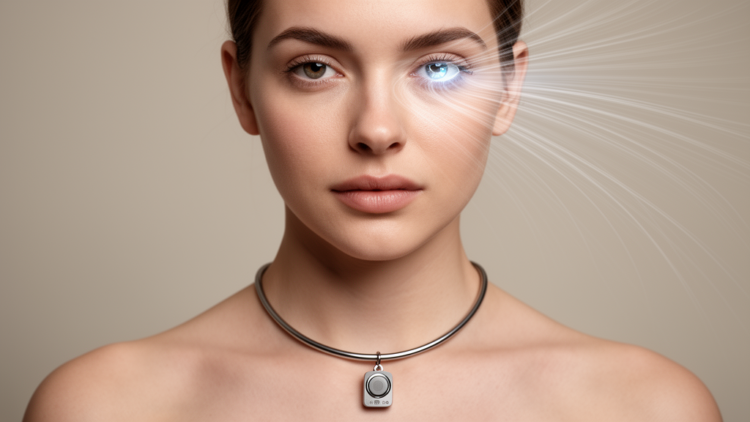 Necklace-to-Eye Magnetic Link Delivers Megabit Data to Smart Contact Lenses