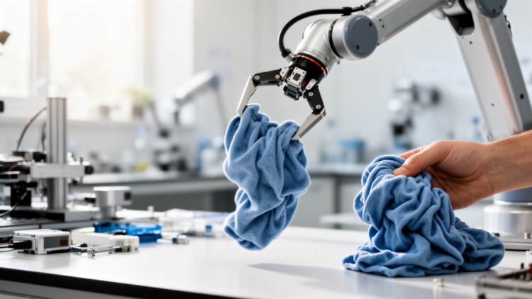 Robots Learn to Grasp Crumpled Fabric the Way Humans Do