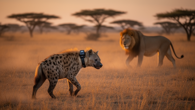 GPS Collars Reveal Hyenas Retreat From Lions While Males Track Them