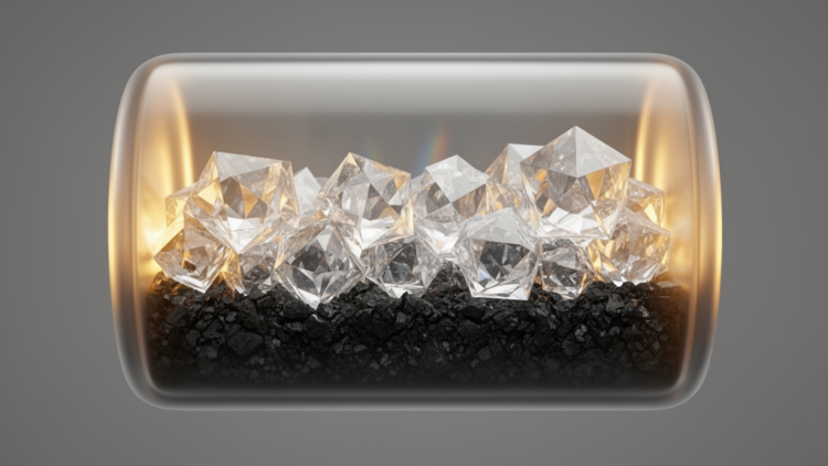 Diamond growth dynamics in a constrained system