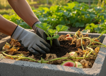 Watermelon Vine Waste Tames Alkaline Concrete to Let Plants Grow