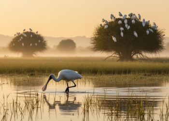 Logistic Model Reveals Where Eurasian Spoonbills Nest and Feed in Iranian Wetland
