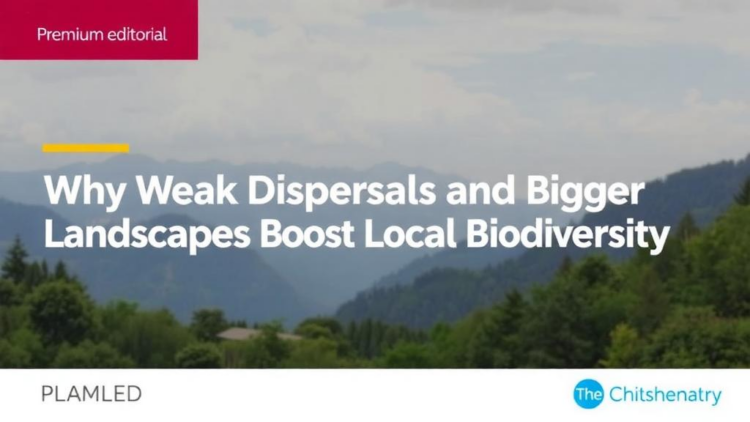 Why Weak Dispersal and Bigger Landscapes Boost Local Biodiversity